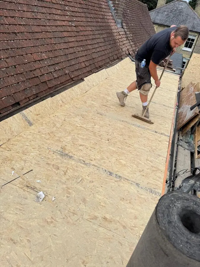 OSB deck preparation before felt installation
